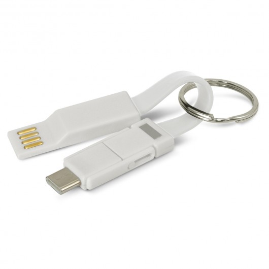 White Keyring Charging Cables